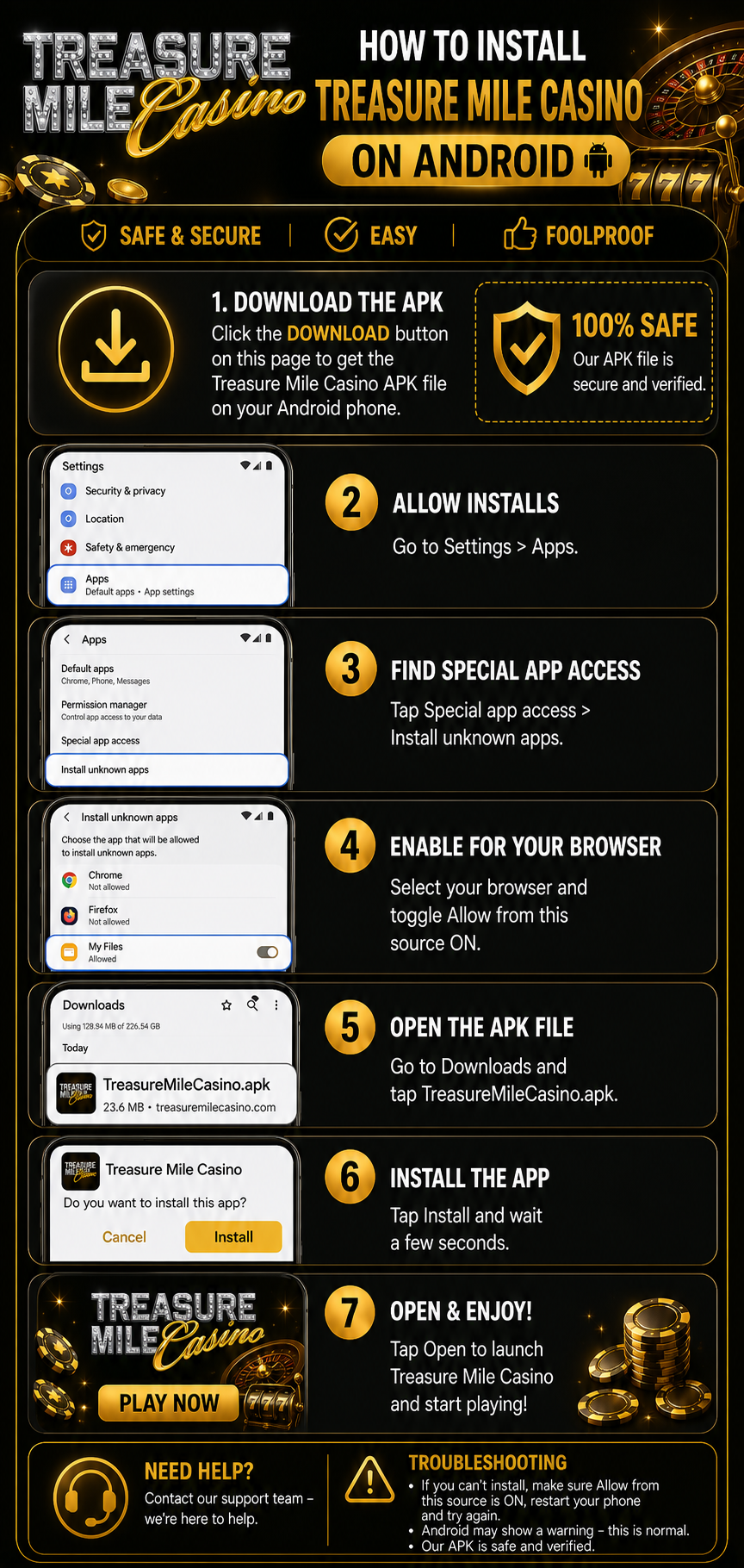 How to install the Treasure Mile Android app