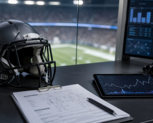 NFL injury prediction contracts editorial illustration