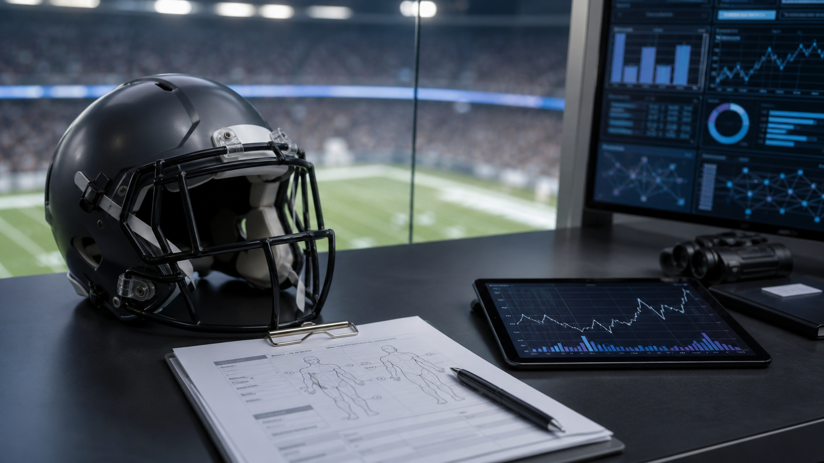 NFL injury prediction contracts editorial illustration