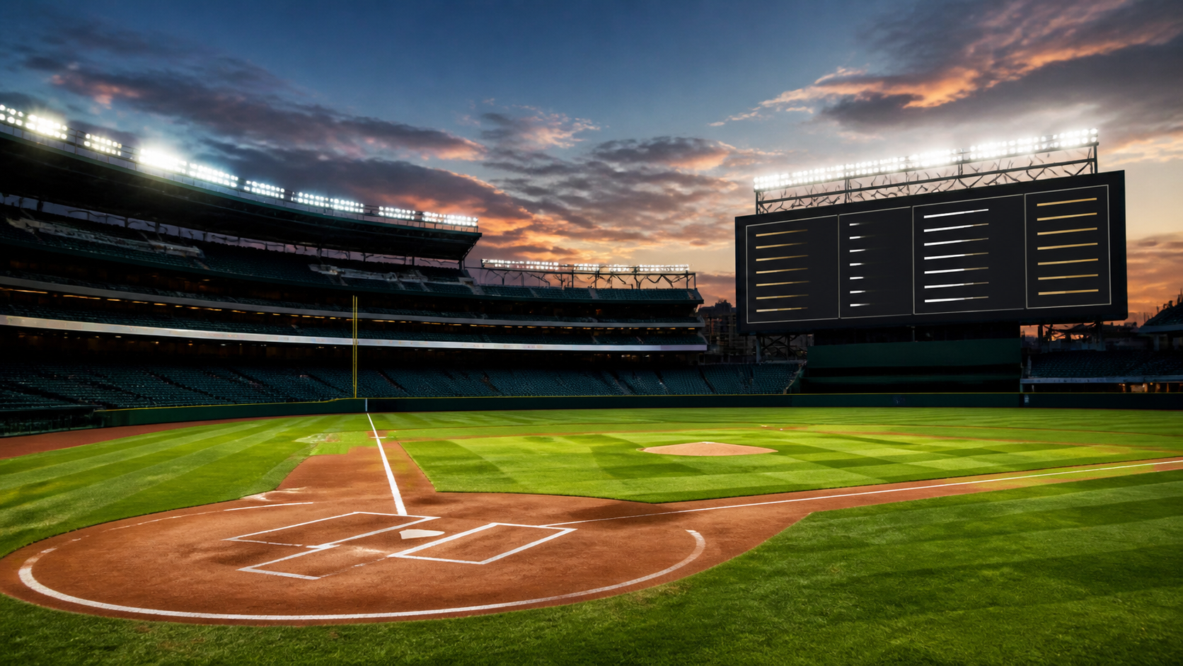 Baseball diamond with neutral sportsbook pricing display