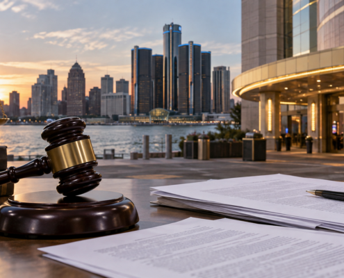 Editorial illustration for Detroit Casino Lawsuit: Missed Deadline Creates Default-Risk Question