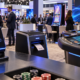 Editorial illustration of casino technology products at a gaming expo