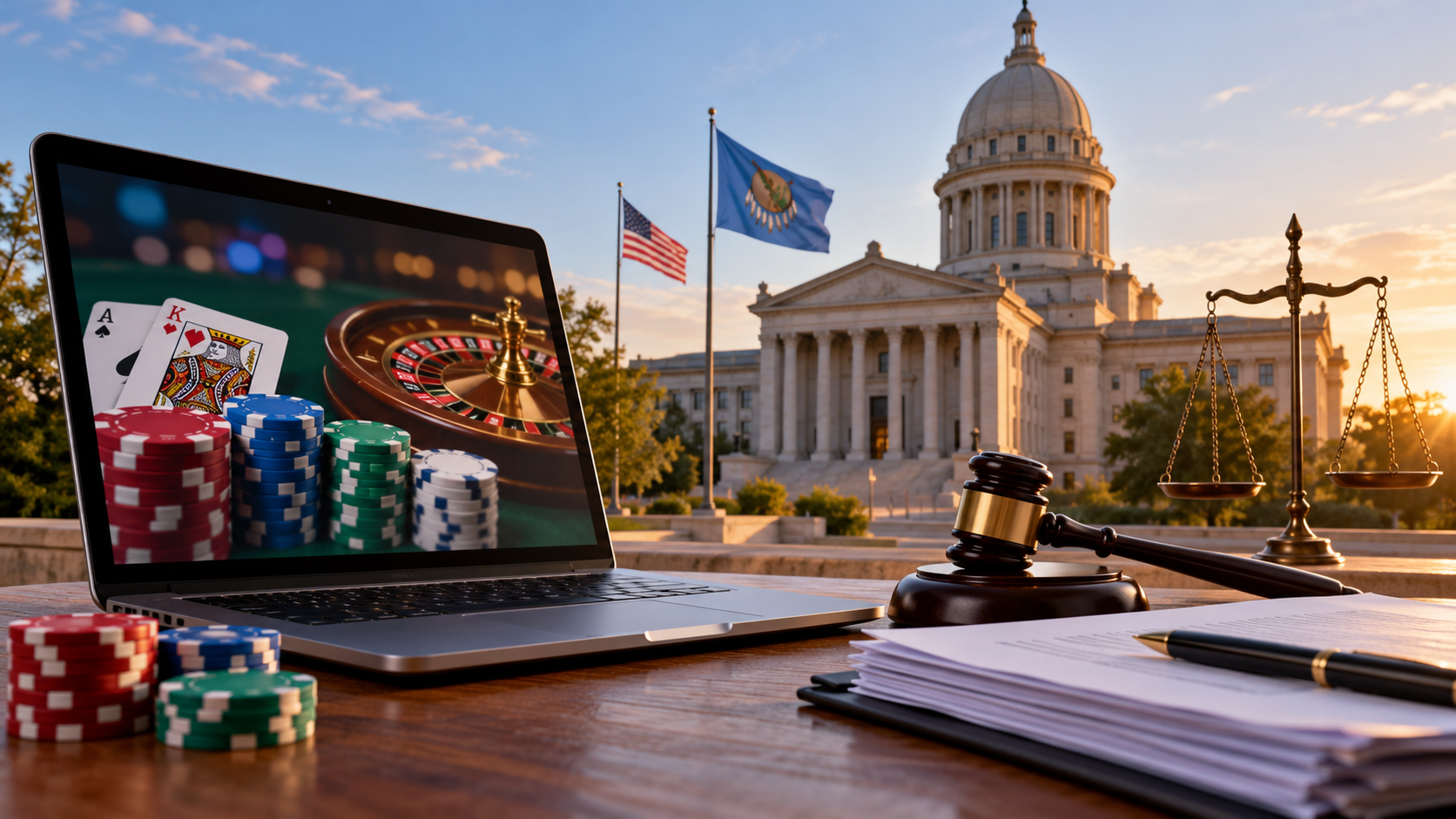Editorial illustration for Oklahoma Sweepstakes Casino Ban: New Enforcement Date Keeps the Sector Under Review